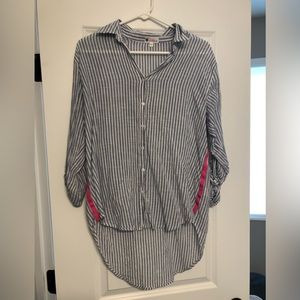 Sundry by Evereve blue pinstripe top